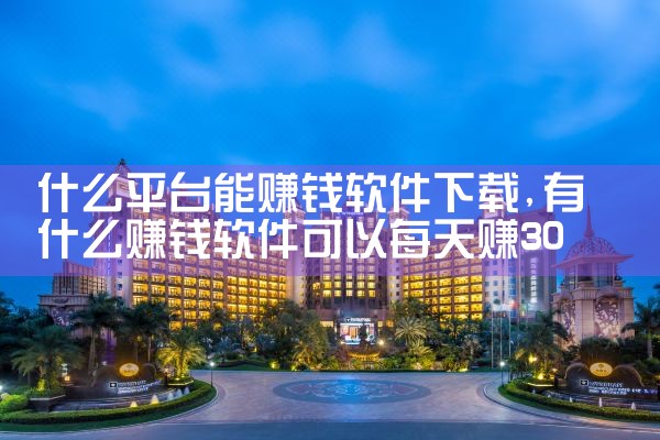 什么平台能赚钱软件下载|男娘日记